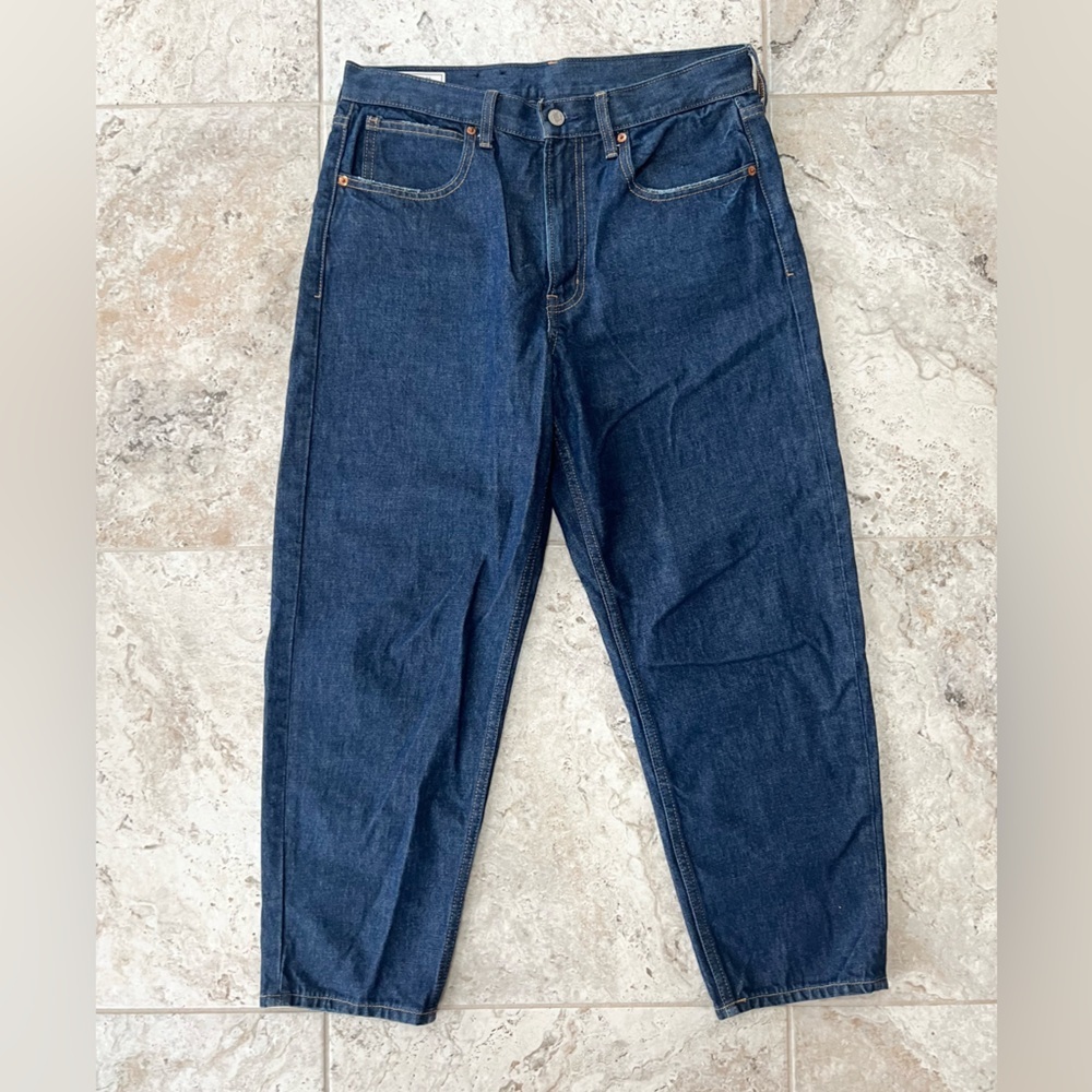 Gap Denim High Rise Barrel Ankle Length Jeans in Dark Indigo Blue, size 28/6R - Picture 11 of 12